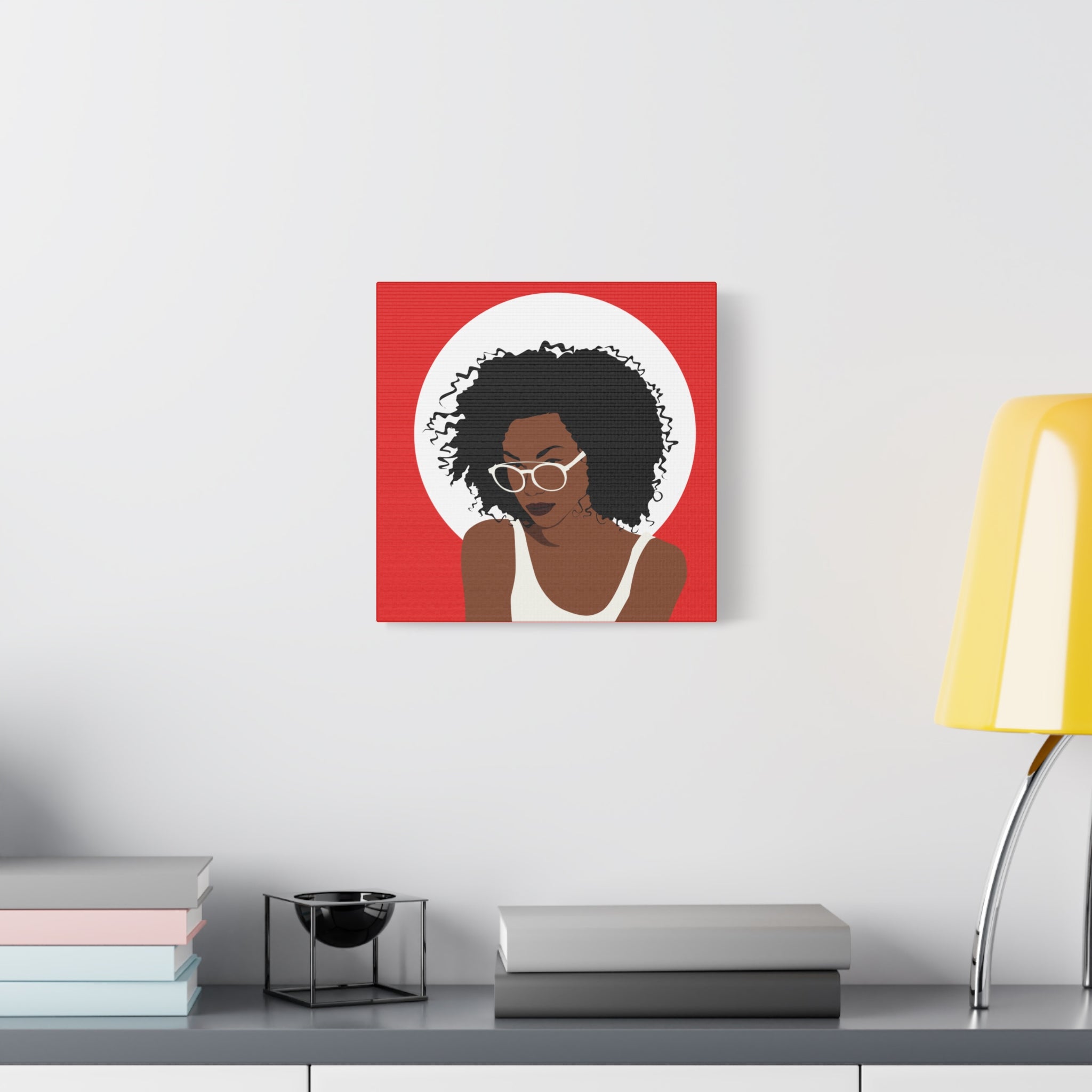 Afro Woman with Glasses — Canvas Art