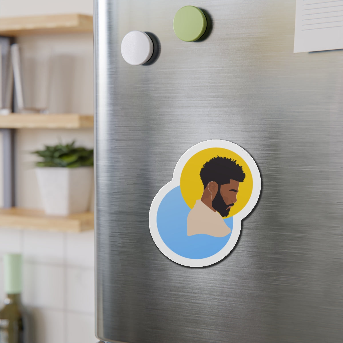 Afro-Textured Hair, Sun Halo Male — Magnet