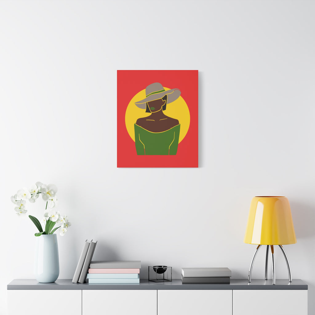 Afro Woman with Hat – Canvas Art