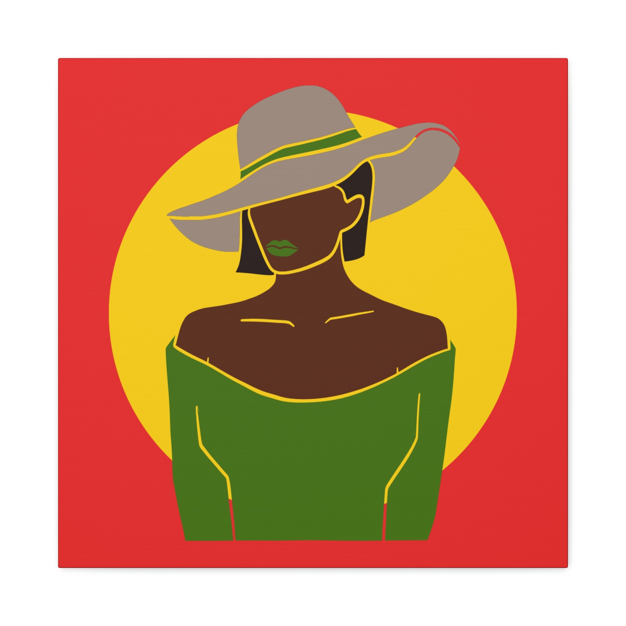 Afro Woman with Hat – Canvas Art