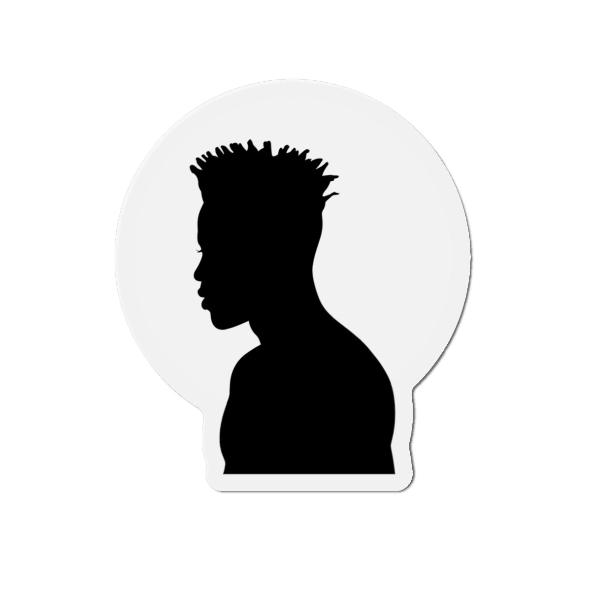 Black Male Head Silhouette — Magnet