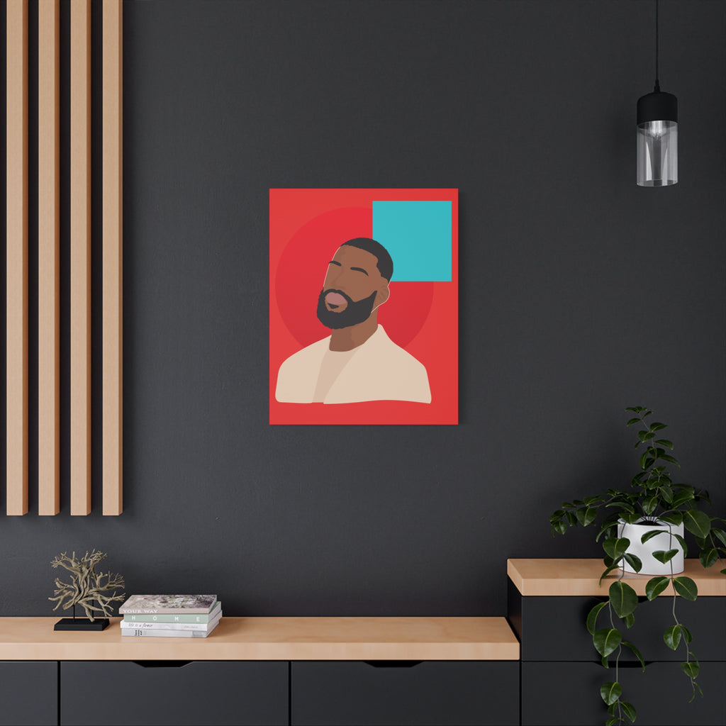 Male Modern Red & Teal — Canvas Art