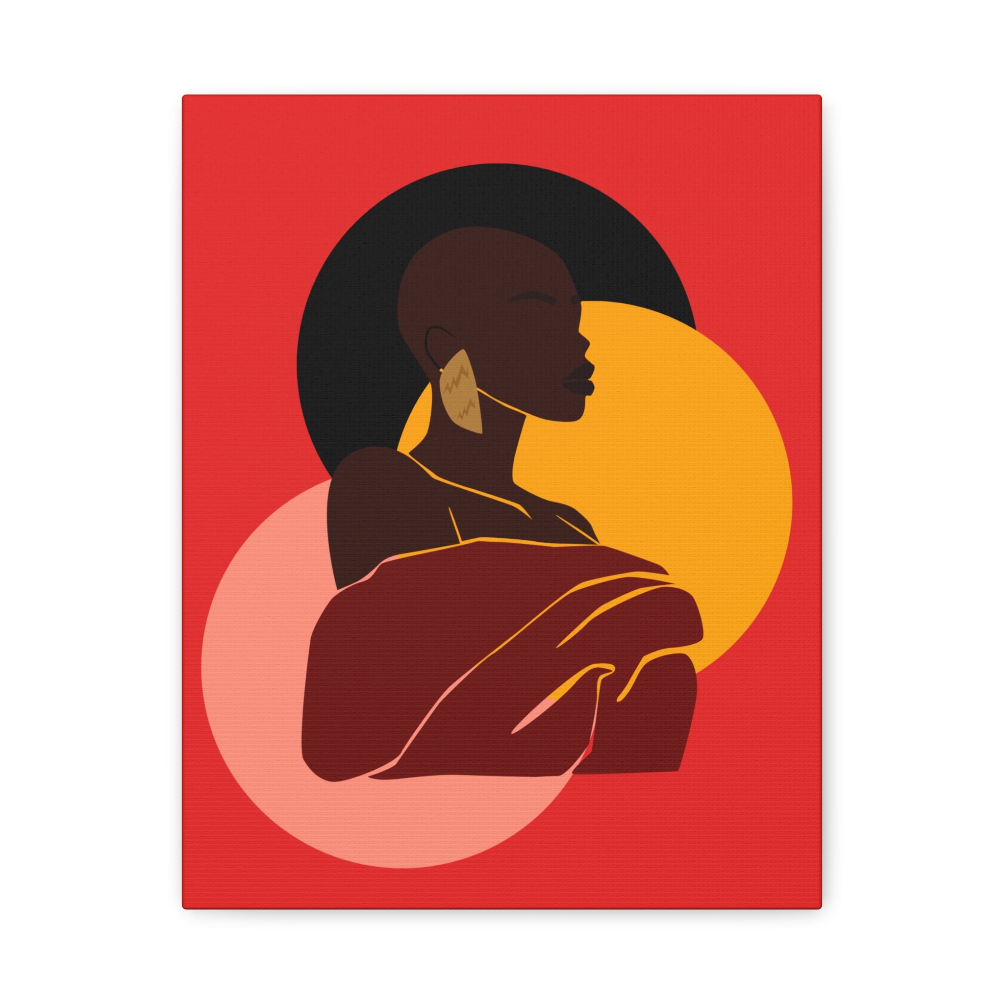 Bold Woman with Circles  –Canvas Art