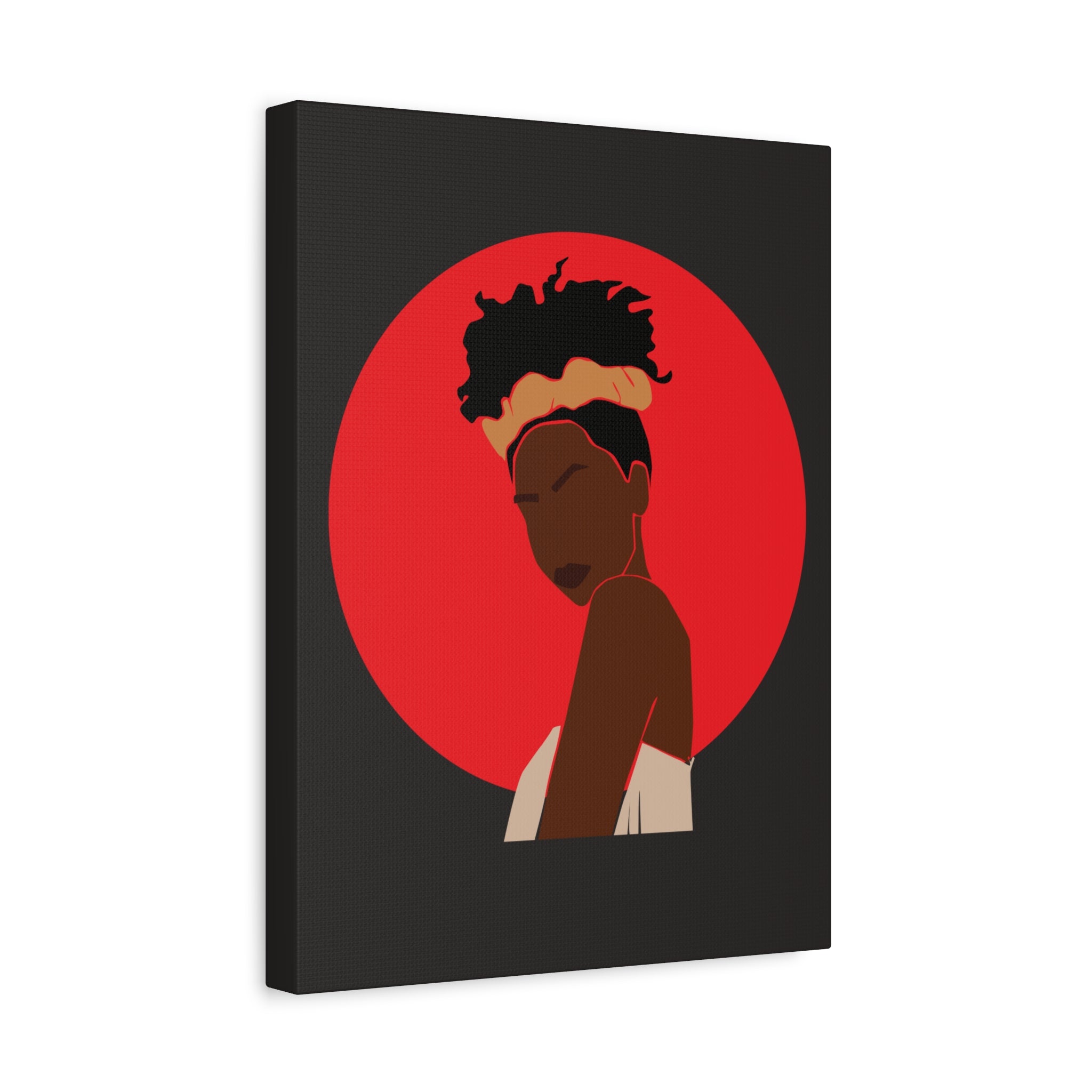 Woman Silhouette with Red Sun — Canvas Art