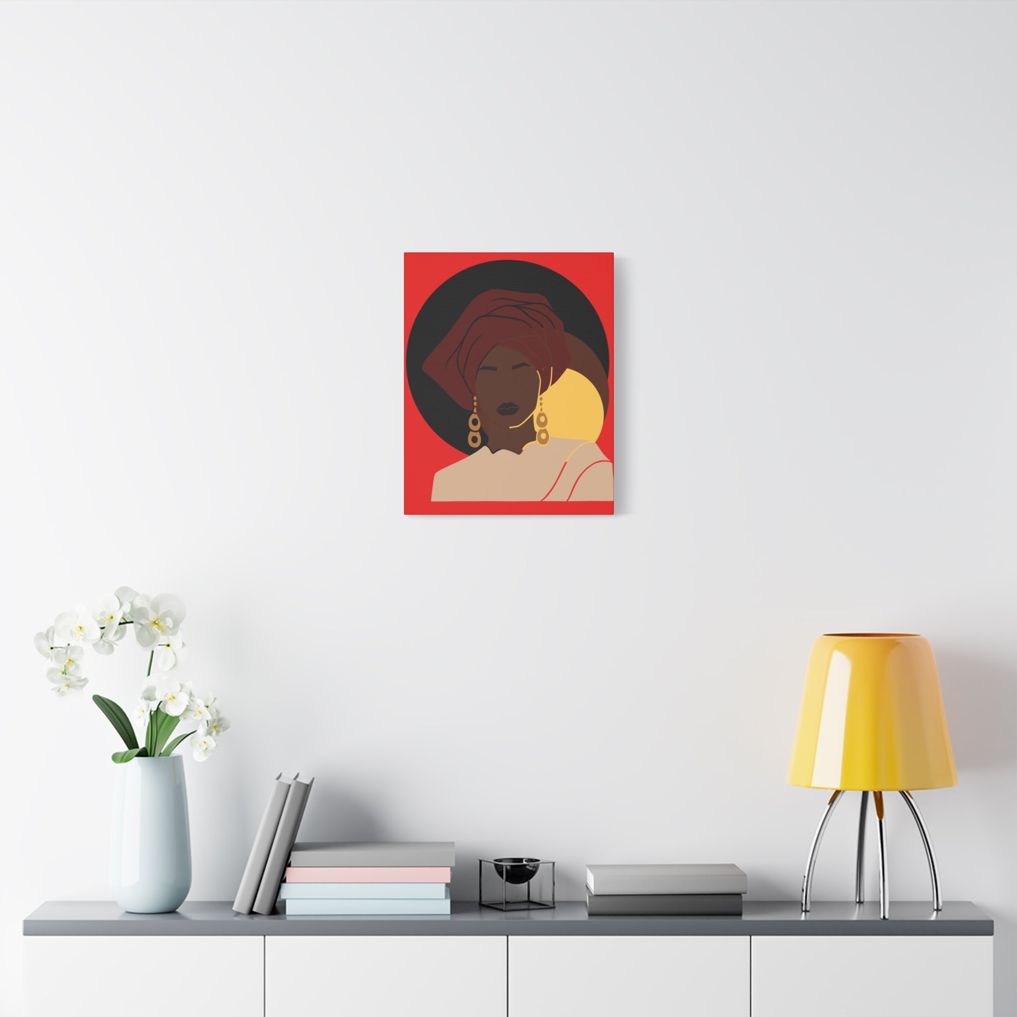 African Woman Black, Brown, and Yellow — Canvas Art
