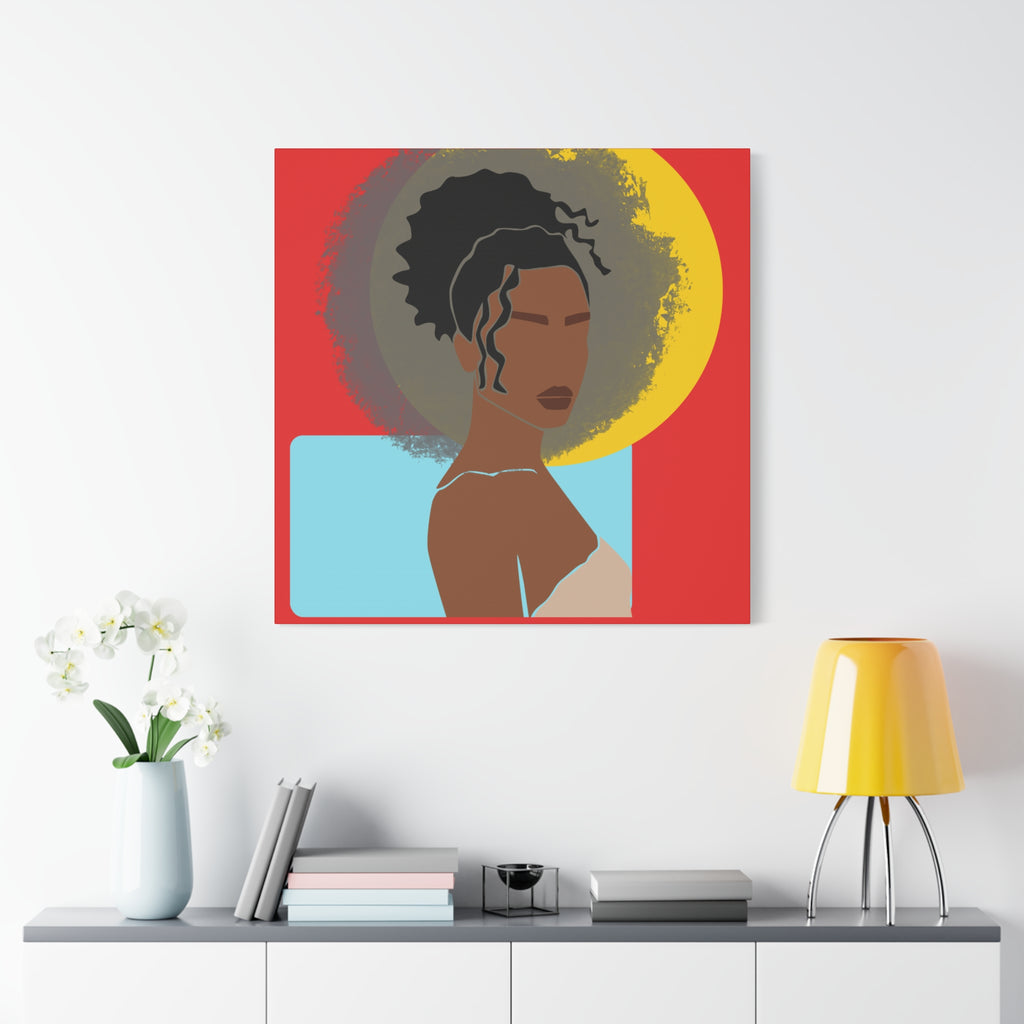 Woman With Curly Bun — Canvas Art