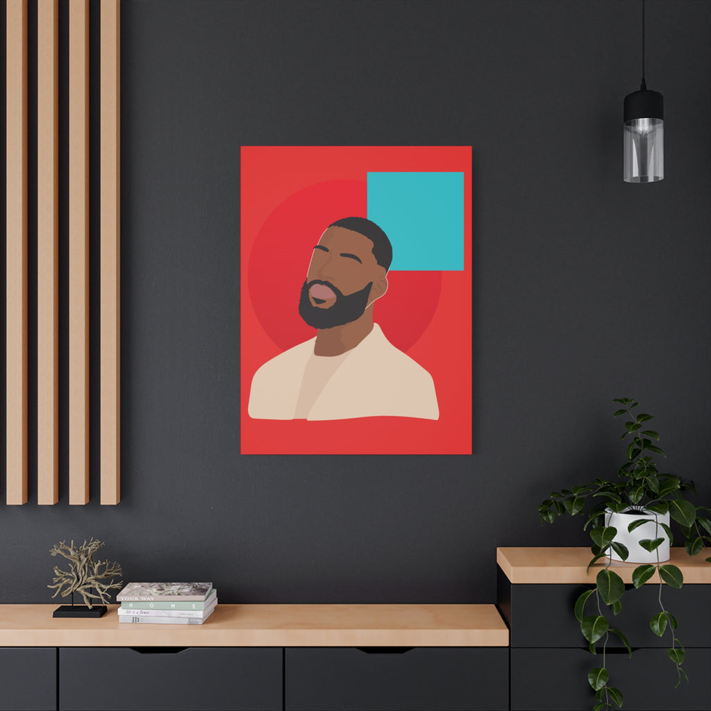 Male Modern Red & Teal — Canvas Art