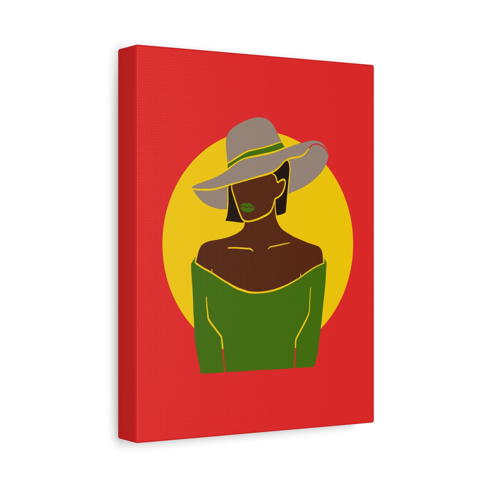 Afro Woman with Hat – Canvas Art