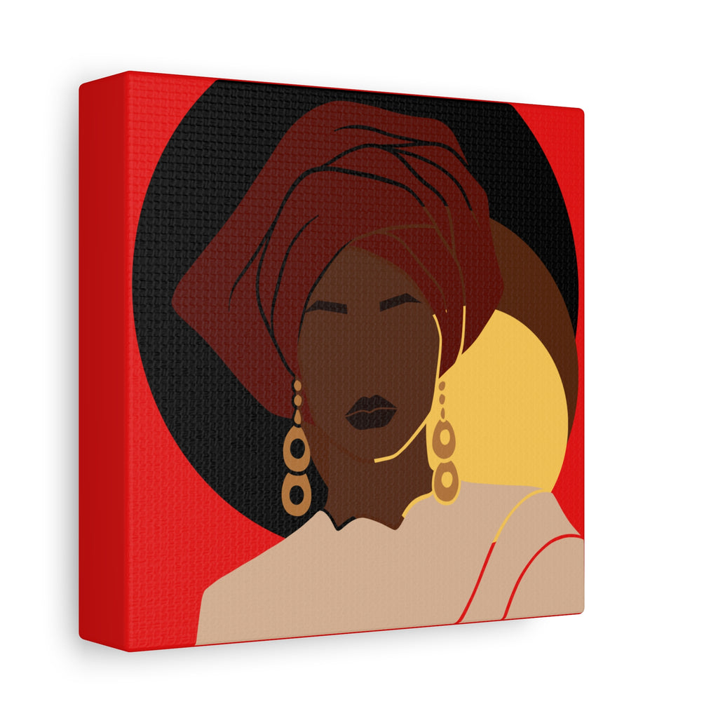 African Woman Black, Brown, and Yellow — Canvas Art