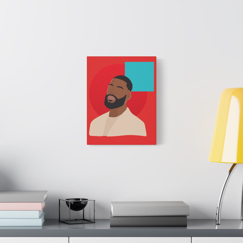 Male Modern Red & Teal — Canvas Art