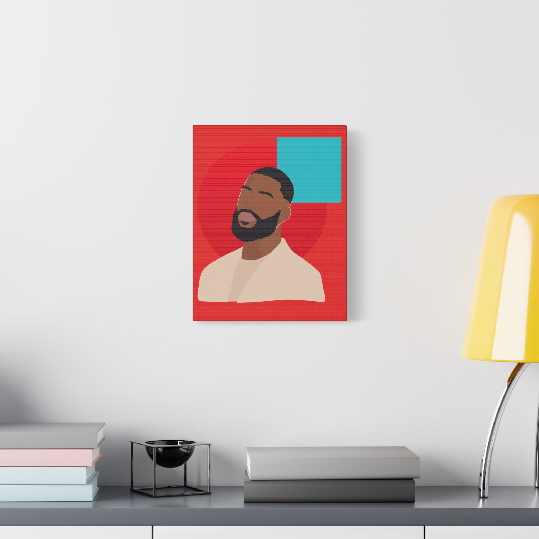 Male Modern Red & Teal — Canvas Art