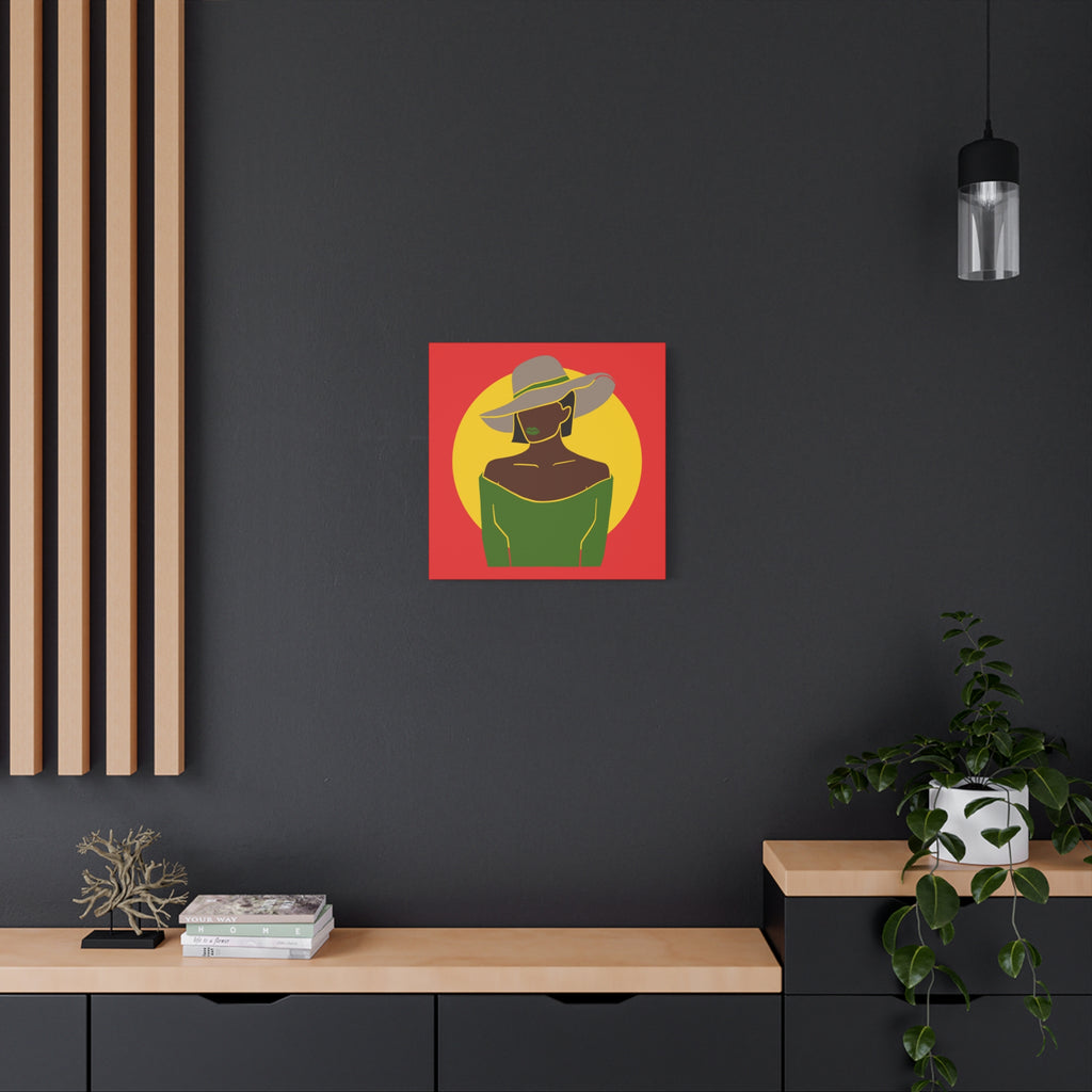 Afro Woman with Hat – Canvas Art