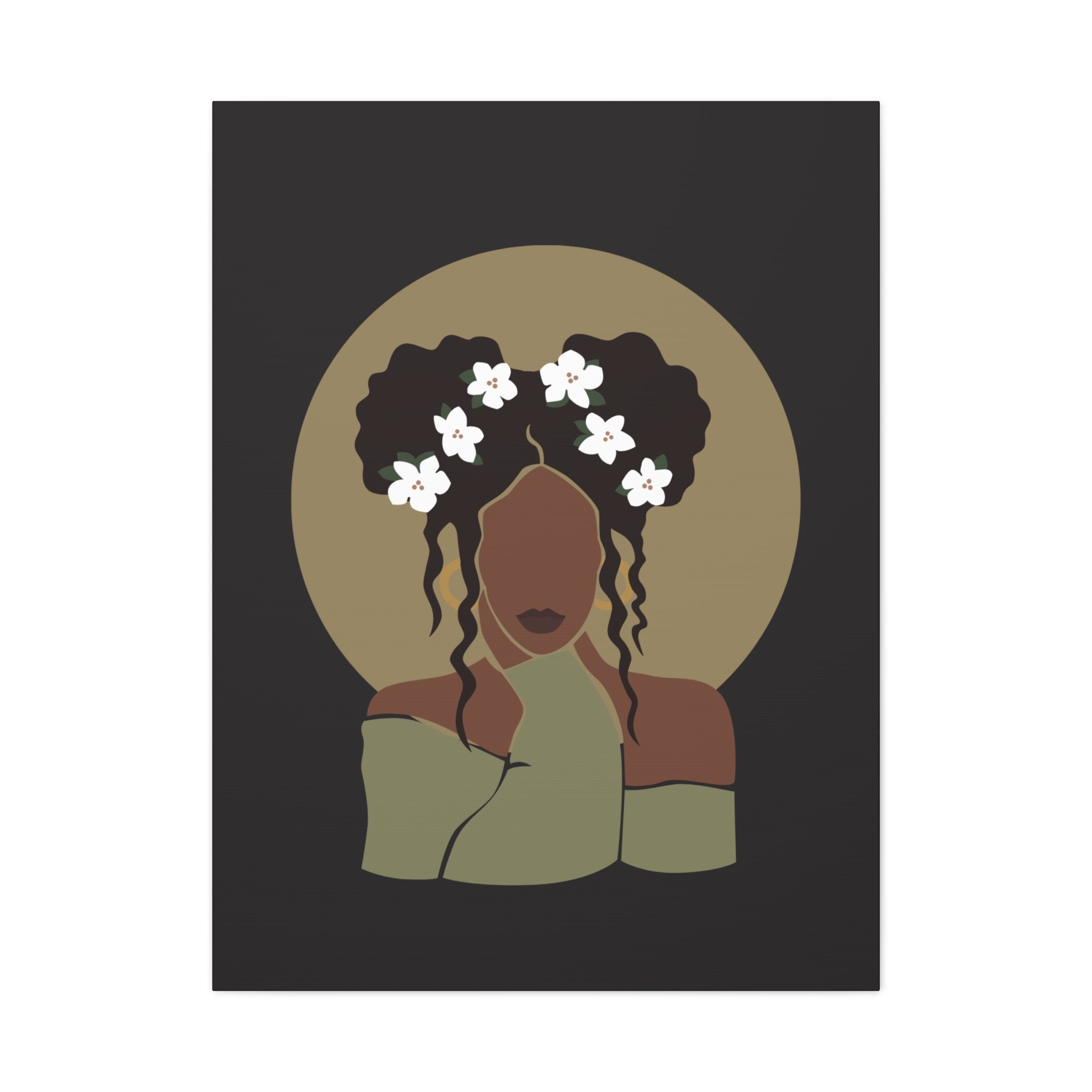 Floral Halo Woman – Canvas Art