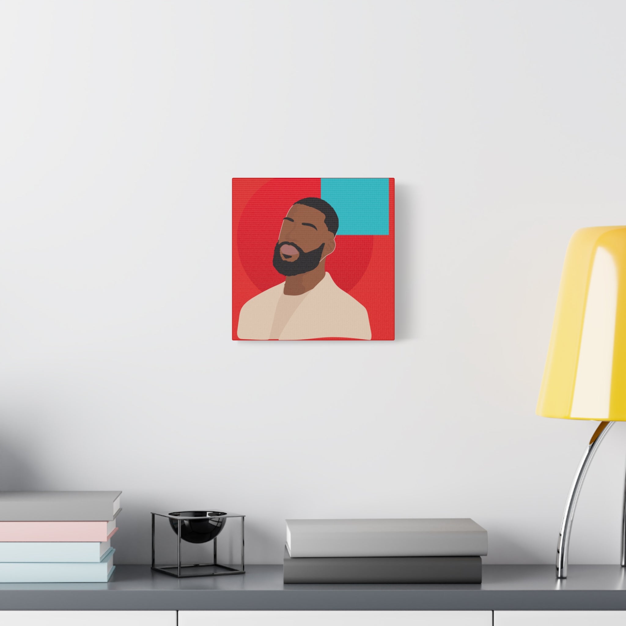 Male Modern Red & Teal — Canvas Art