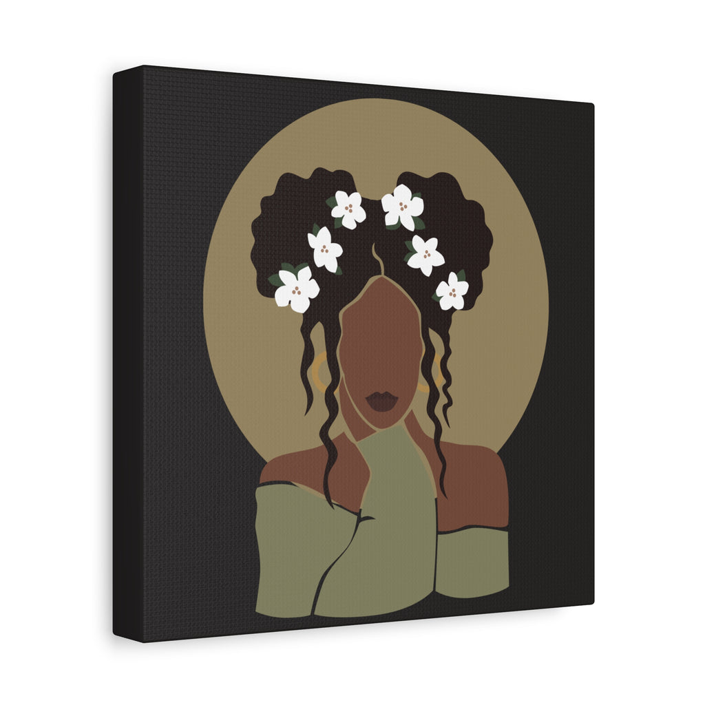 Floral Halo Woman – Canvas Art