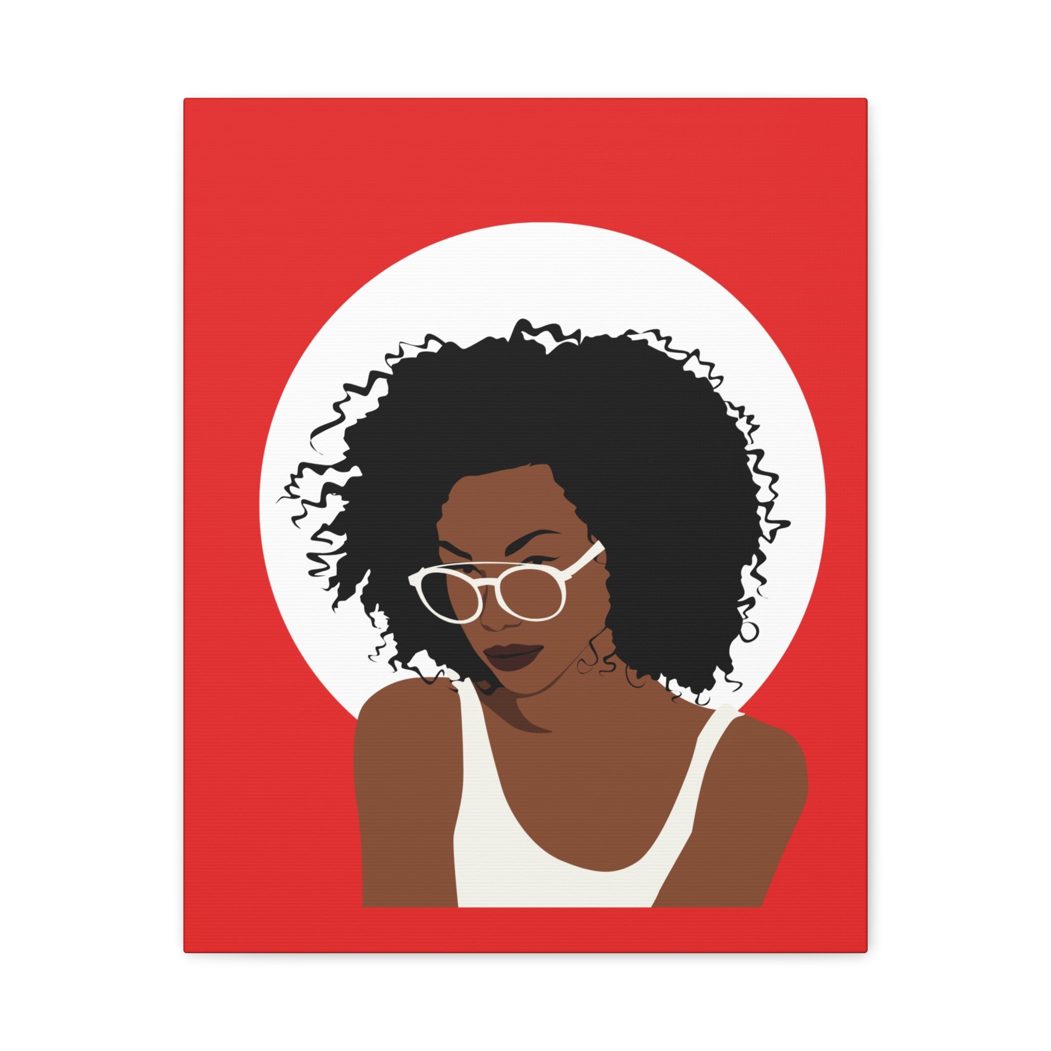 Afro Woman with Glasses — Canvas Art