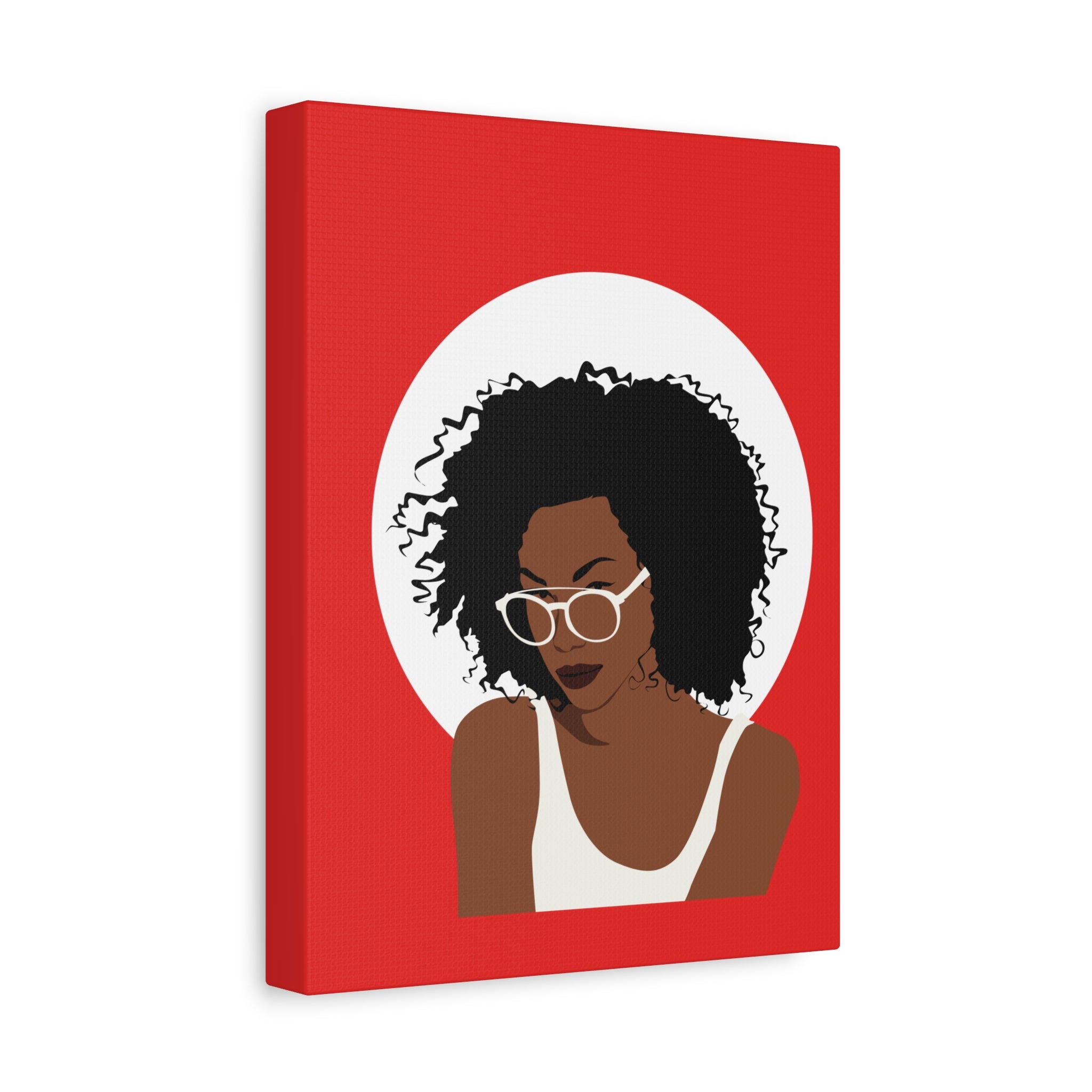 Afro Woman with Glasses — Canvas Art