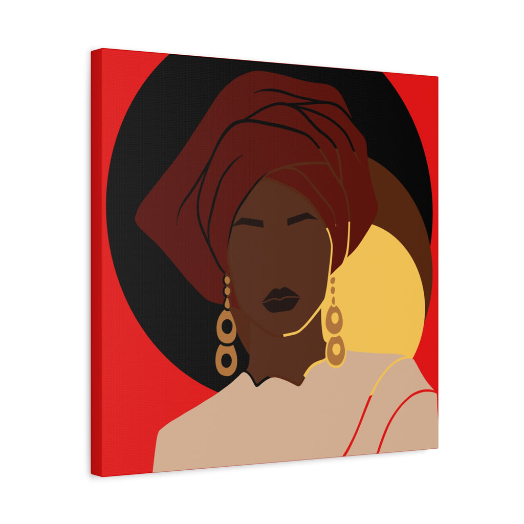 African Woman Black, Brown, and Yellow — Canvas Art