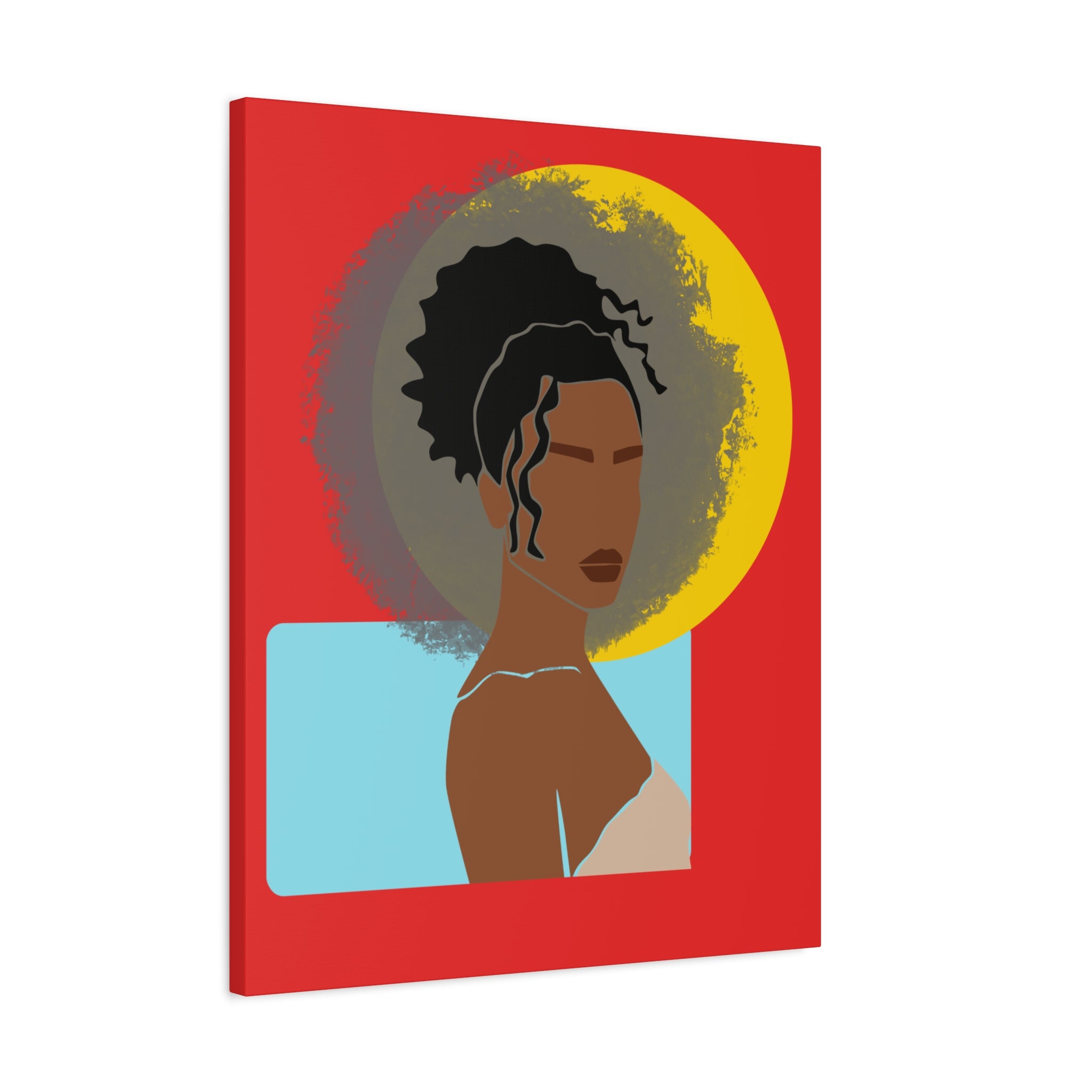 Woman With Curly Bun — Canvas Art