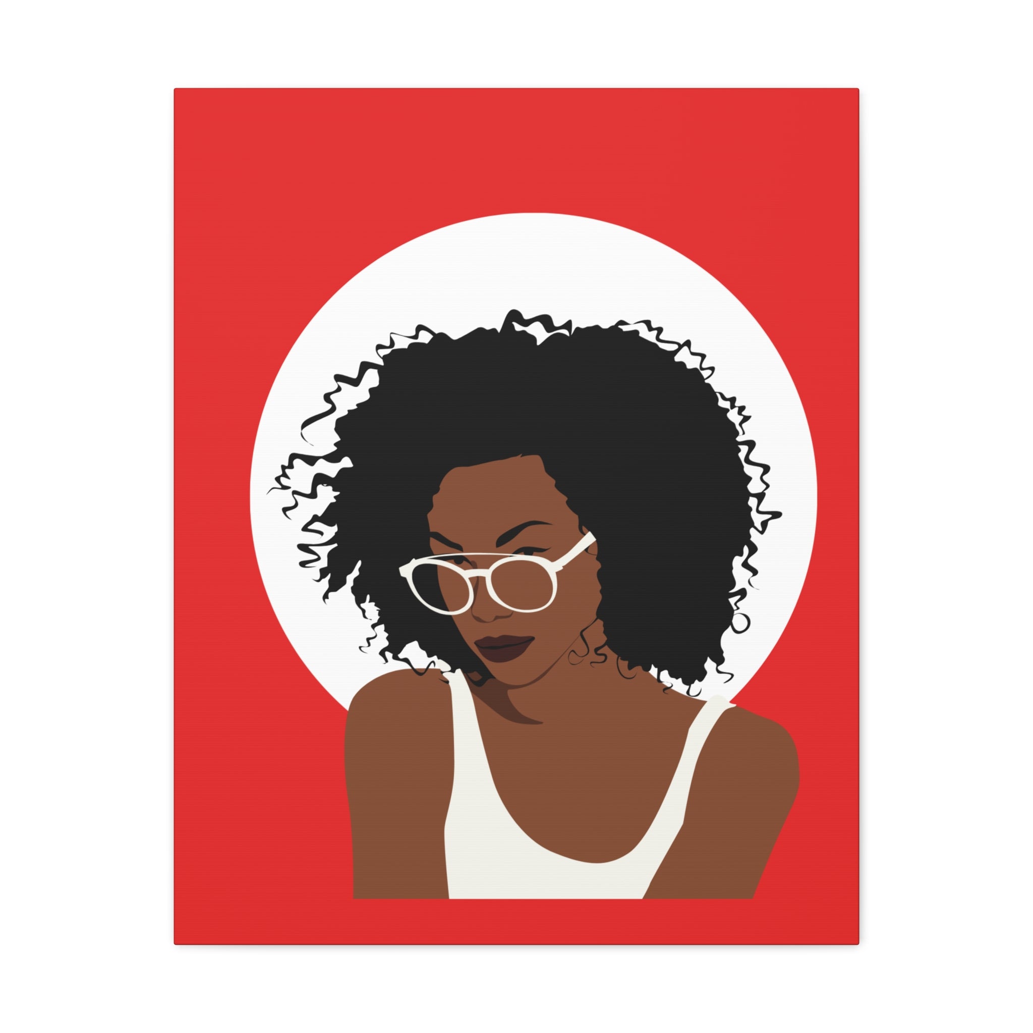 Afro Woman with Glasses — Canvas Art