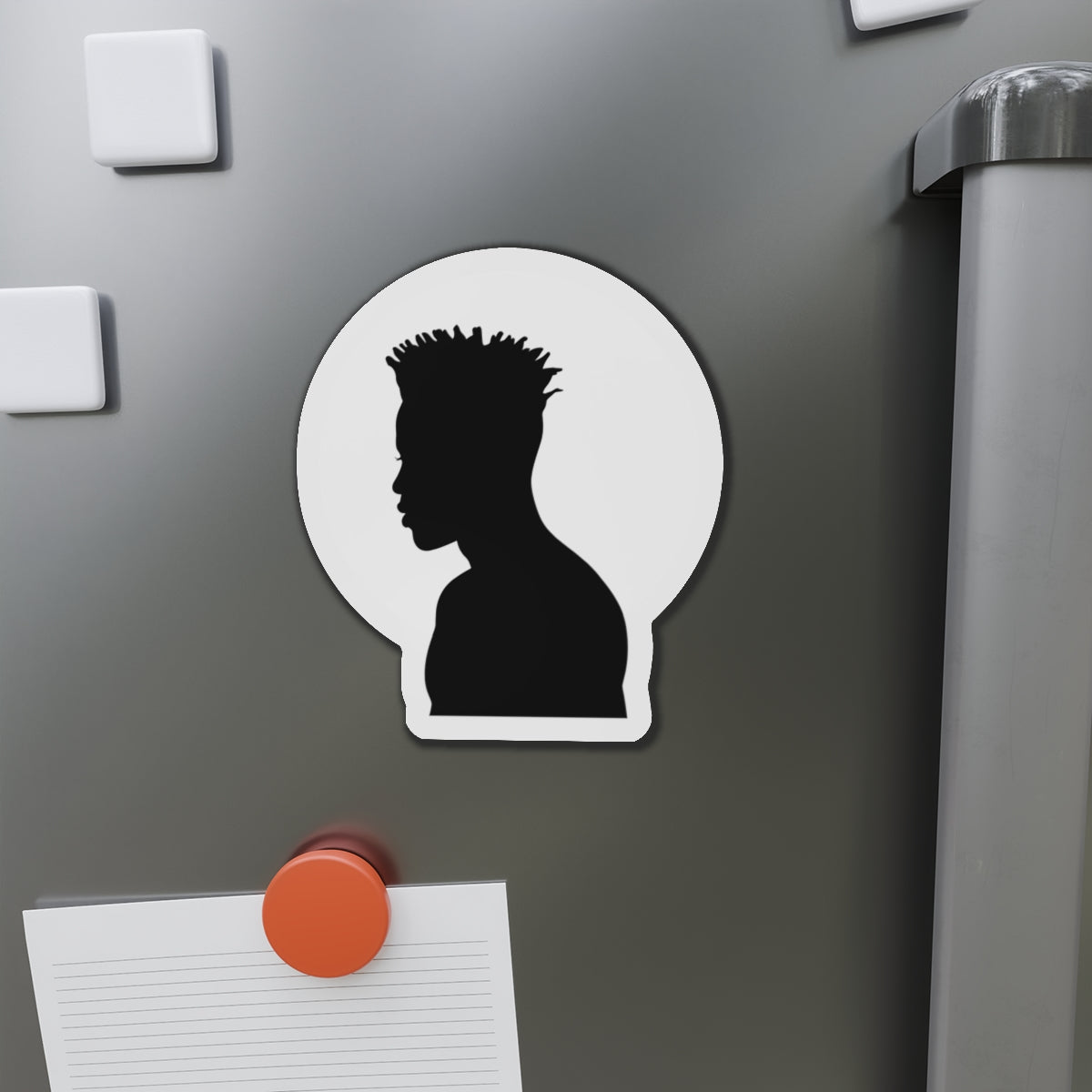 Black Male Head Silhouette — Magnet