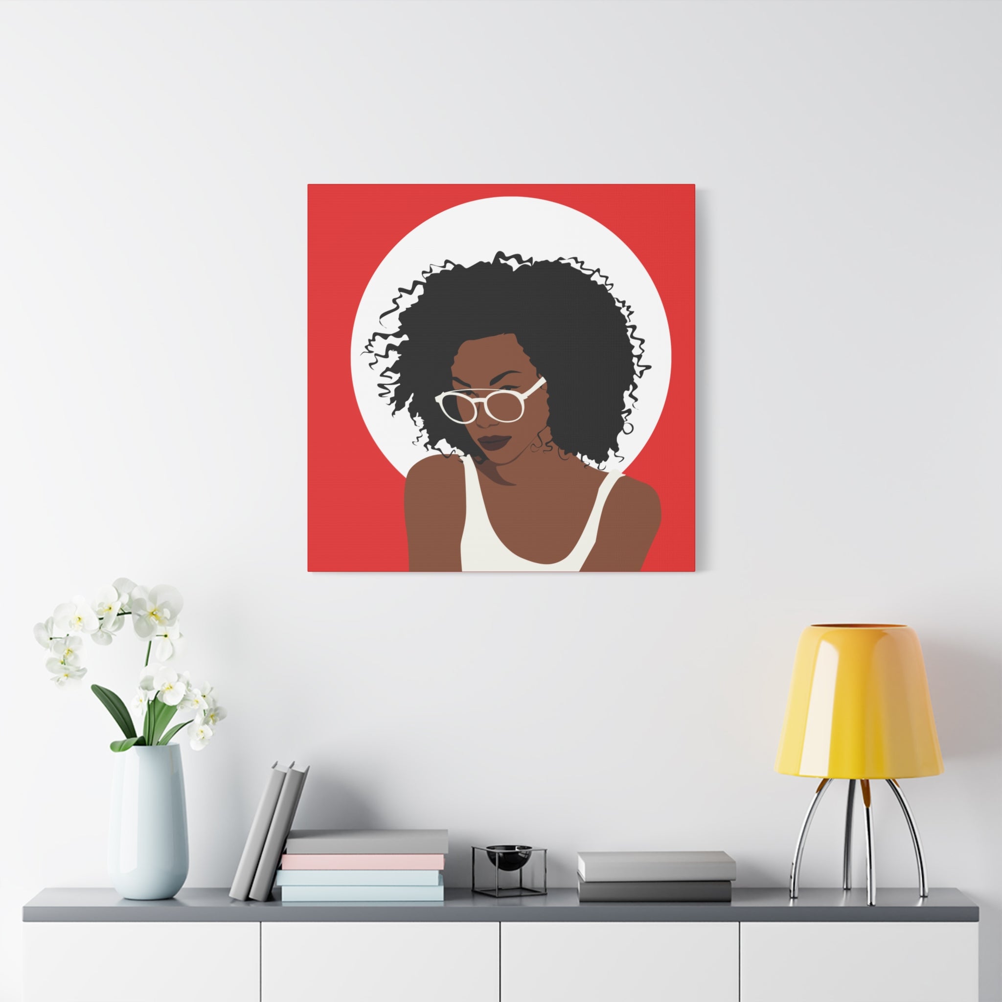 Afro Woman with Glasses — Canvas Art