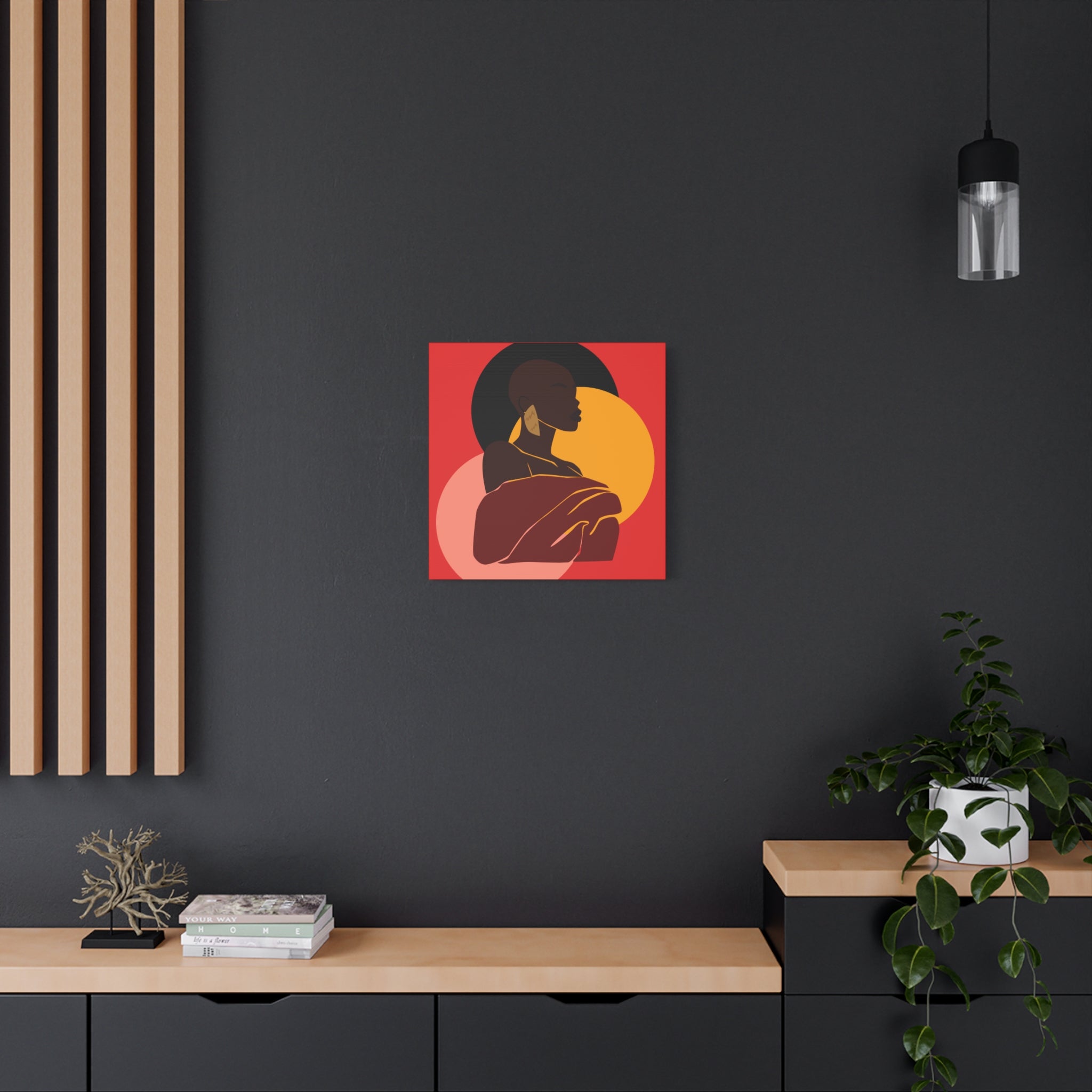 Bold Woman with Circles  –Canvas Art