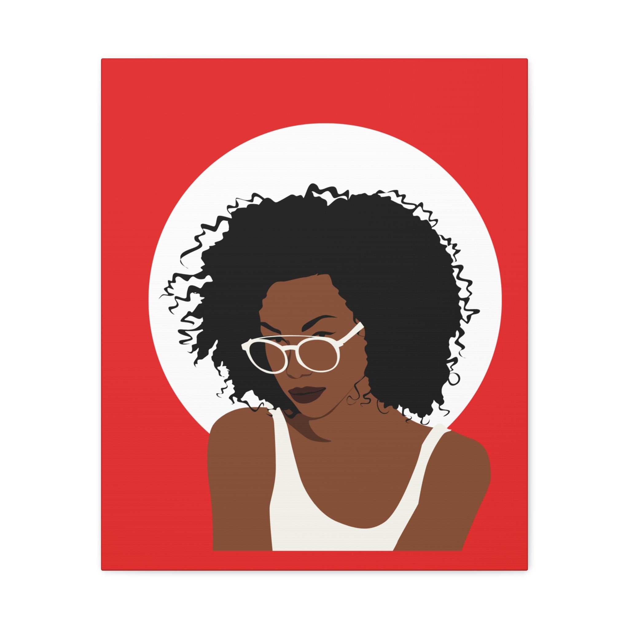 Afro Woman with Glasses — Canvas Art