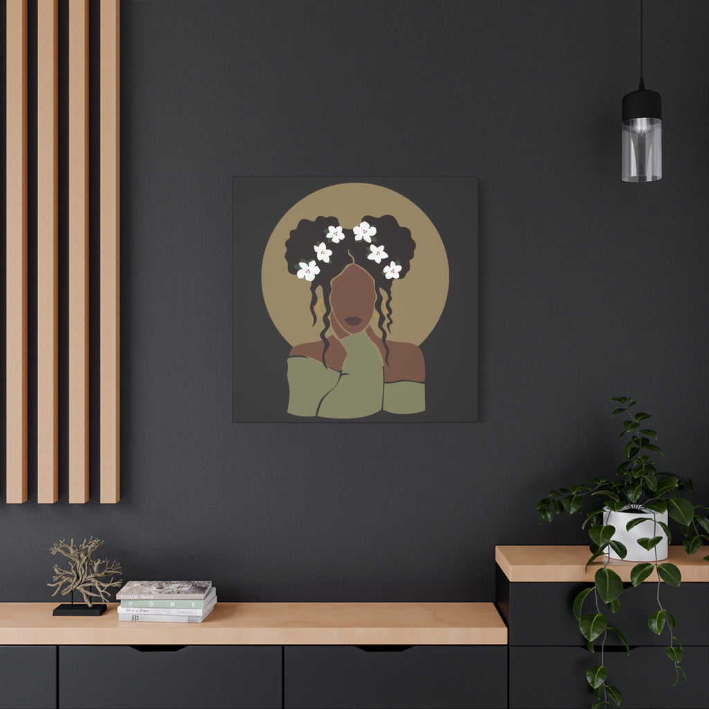 Floral Halo Woman – Canvas Art