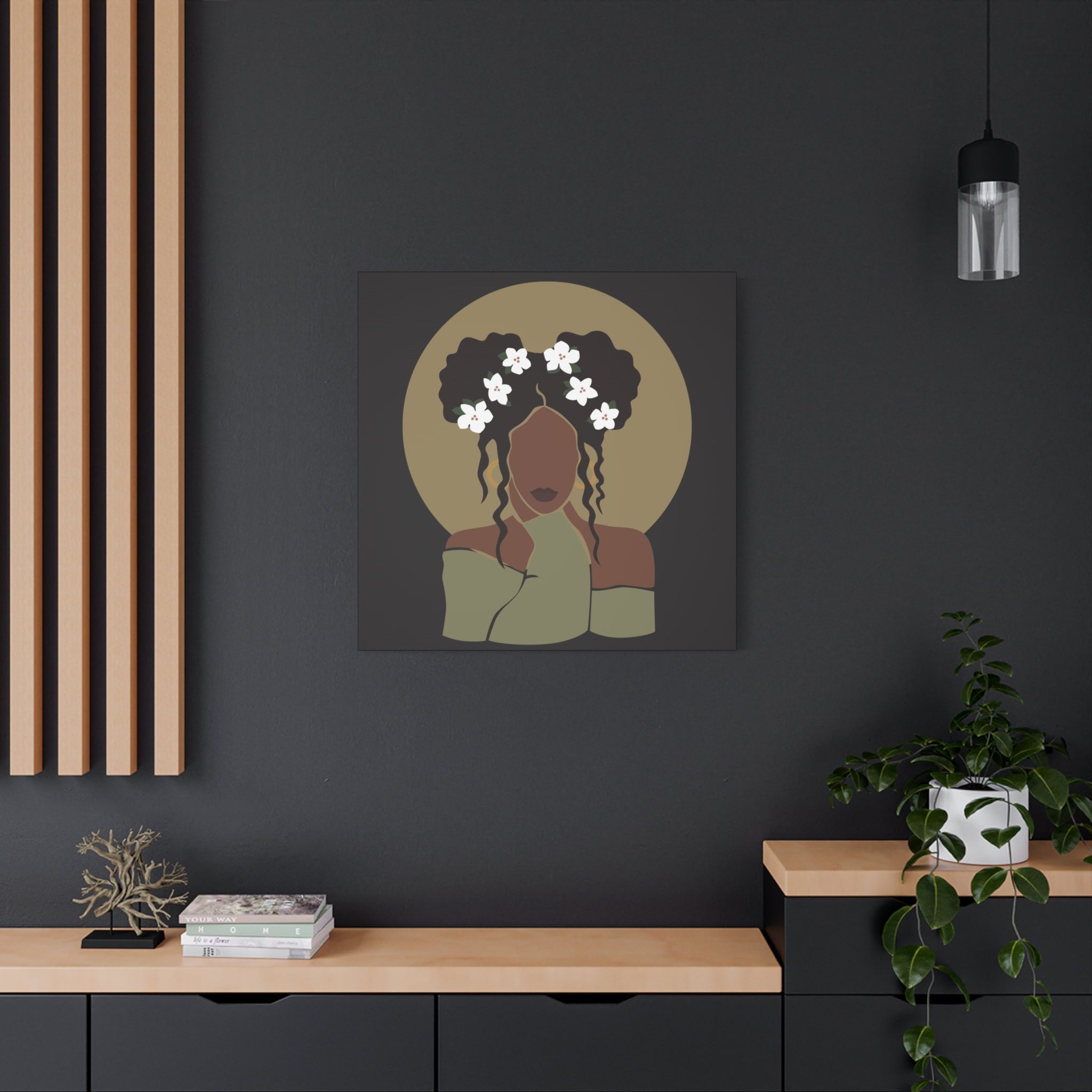 Floral Halo Woman – Canvas Art
