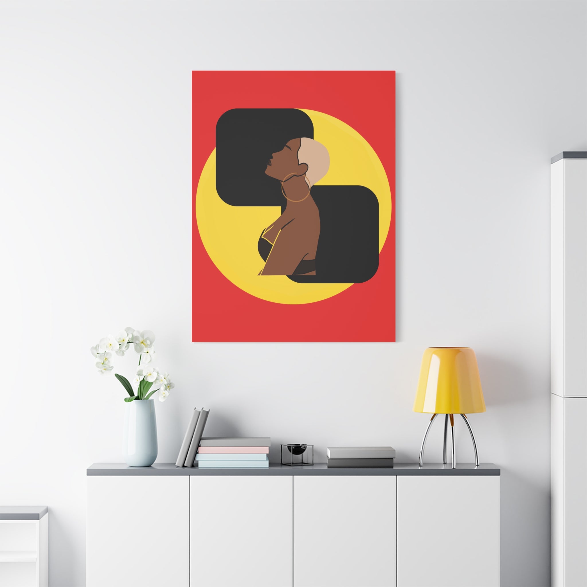 Bold Yellow and Black Woman – Canvas Art