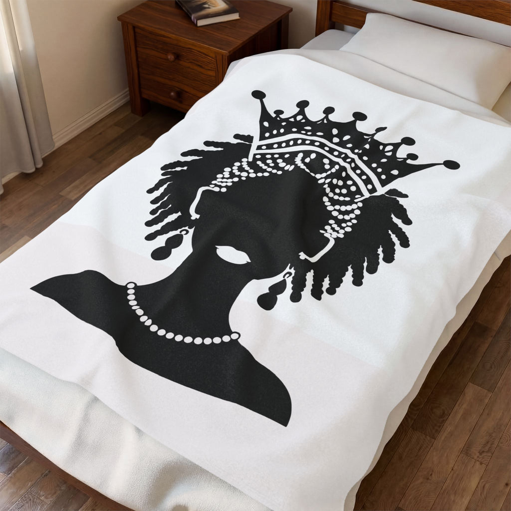 Black Crowned Afro Woman - Blanket