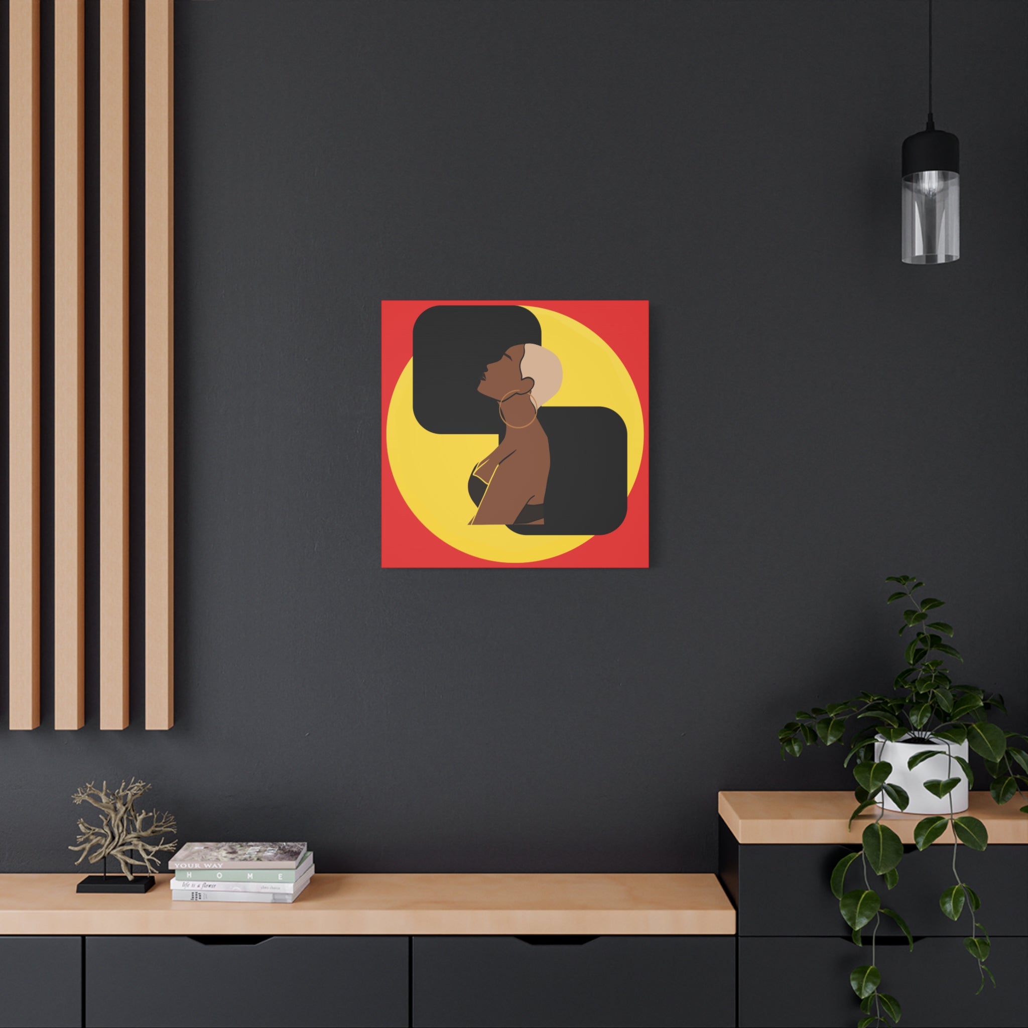 Bold Yellow and Black Woman – Canvas Art