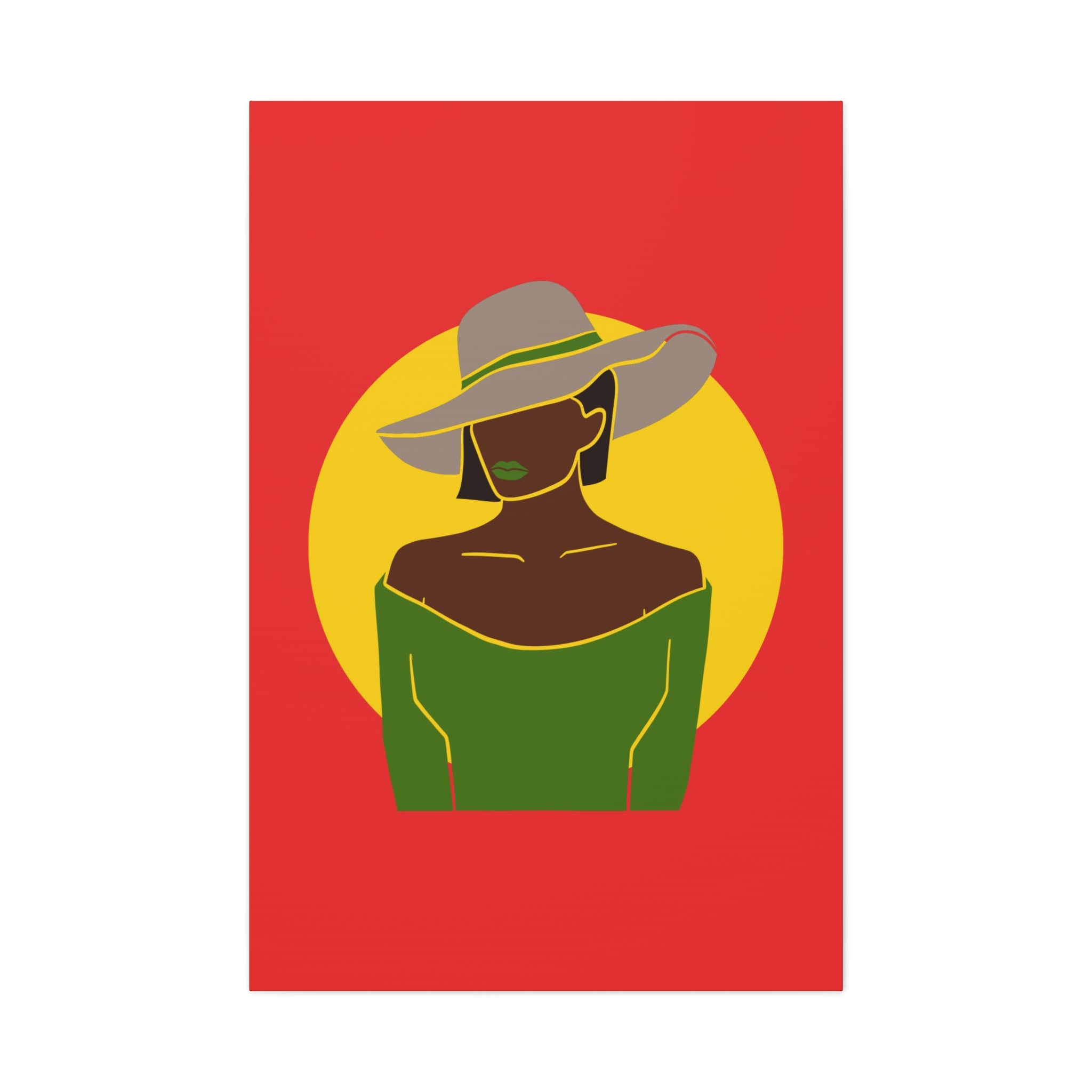 Afro Woman with Hat – Canvas Art