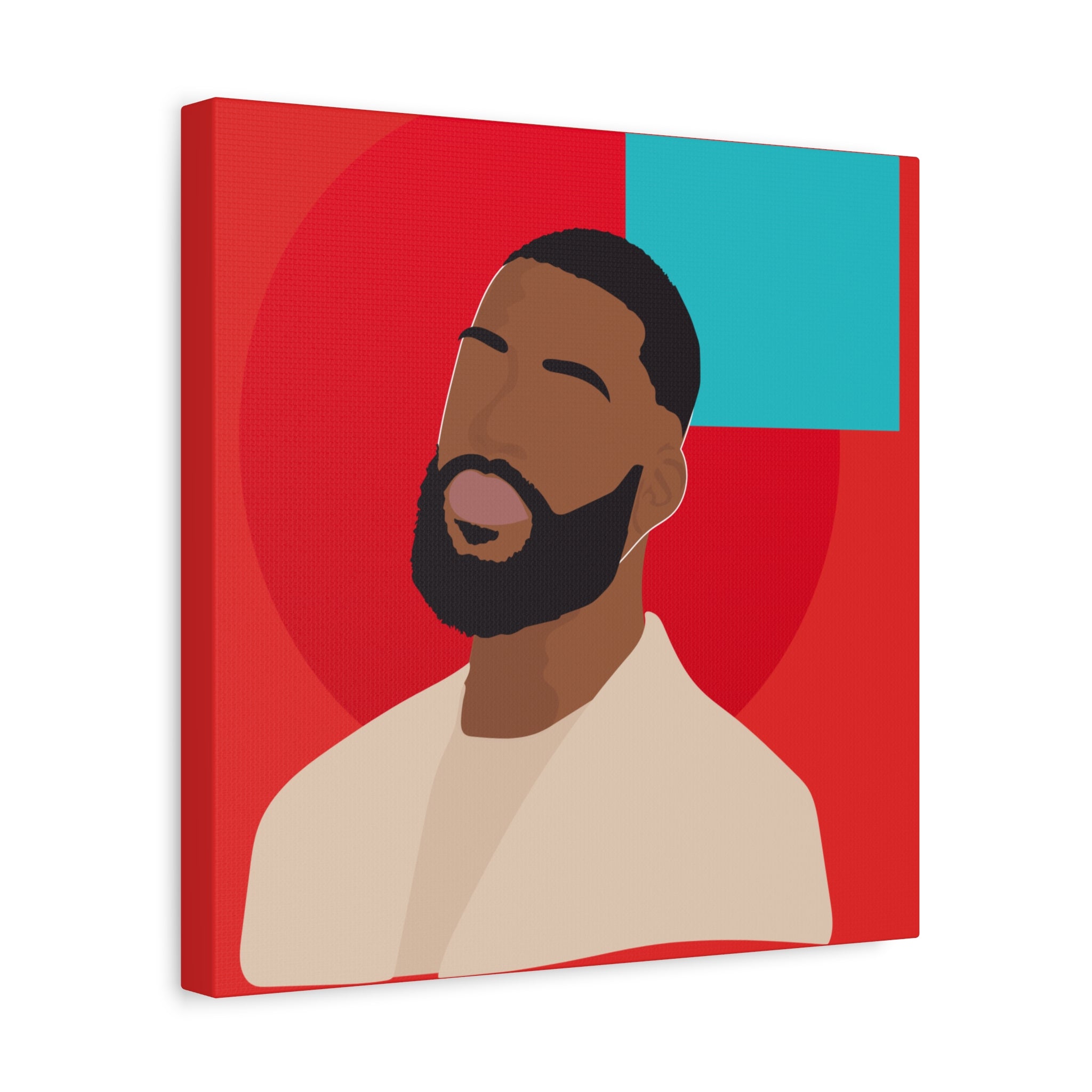 Male Modern Red & Teal — Canvas Art