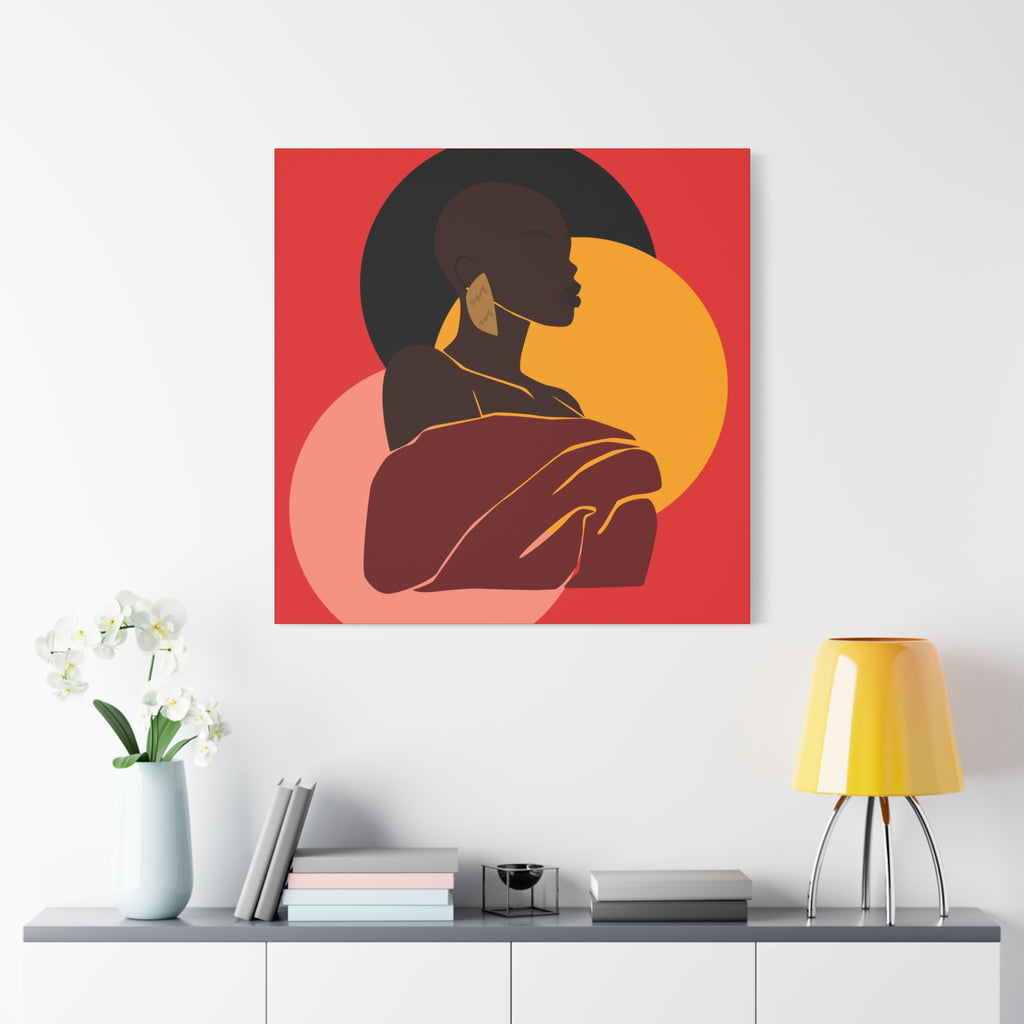 Bold Woman with Circles  –Canvas Art