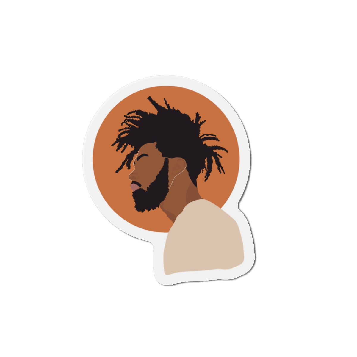Afro Male Silhouette —  Magnet