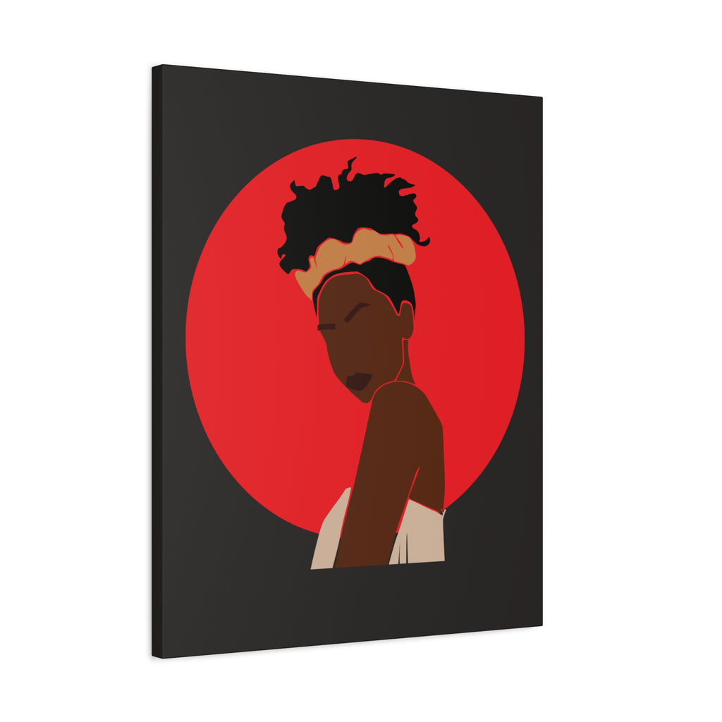 Woman Silhouette with Red Sun — Canvas Art