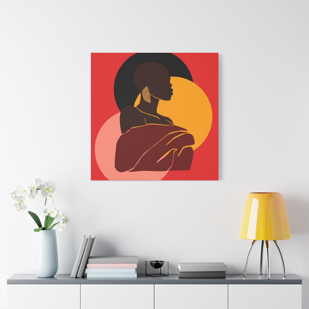Bold Woman with Circles  –Canvas Art