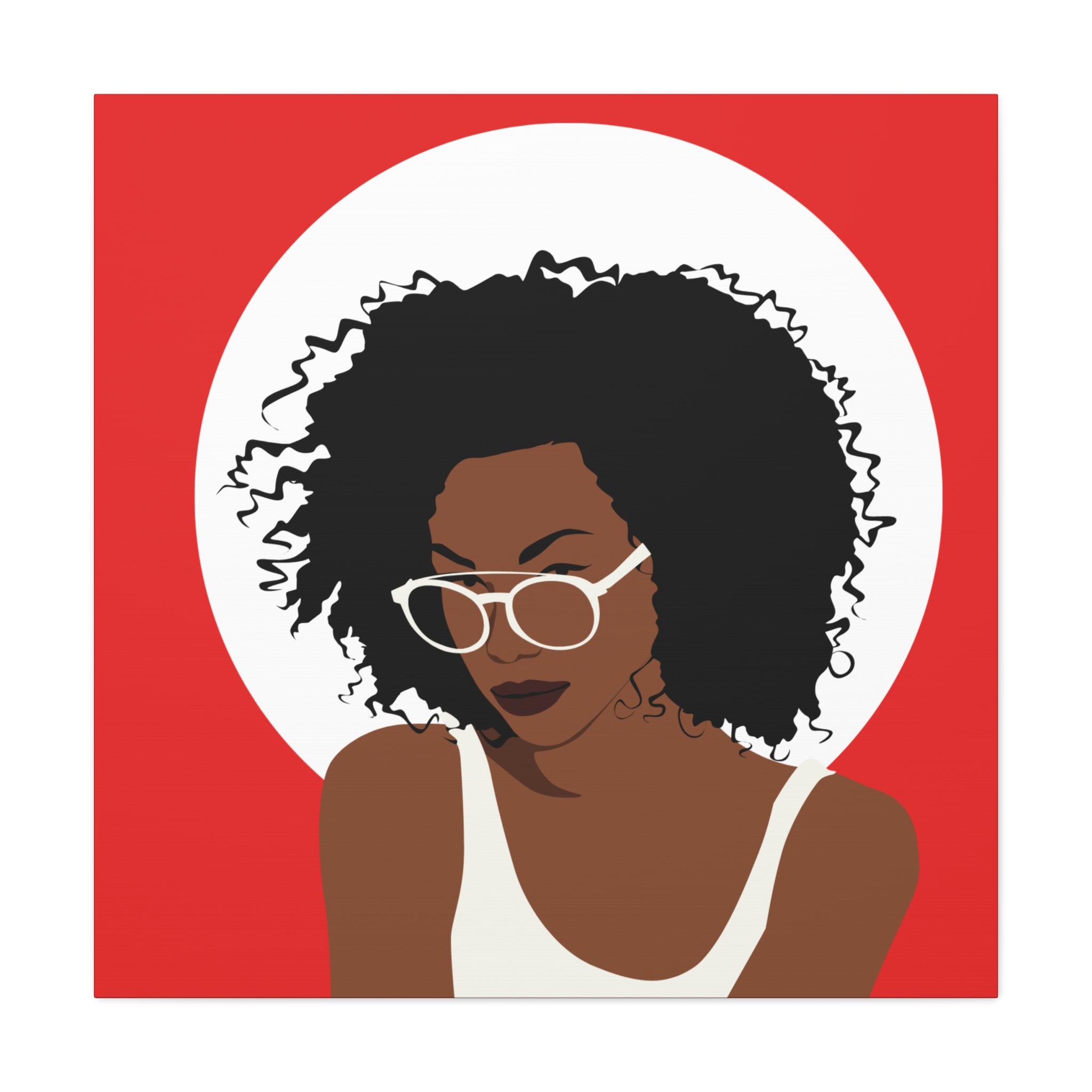 Afro Woman with Glasses — Canvas Art