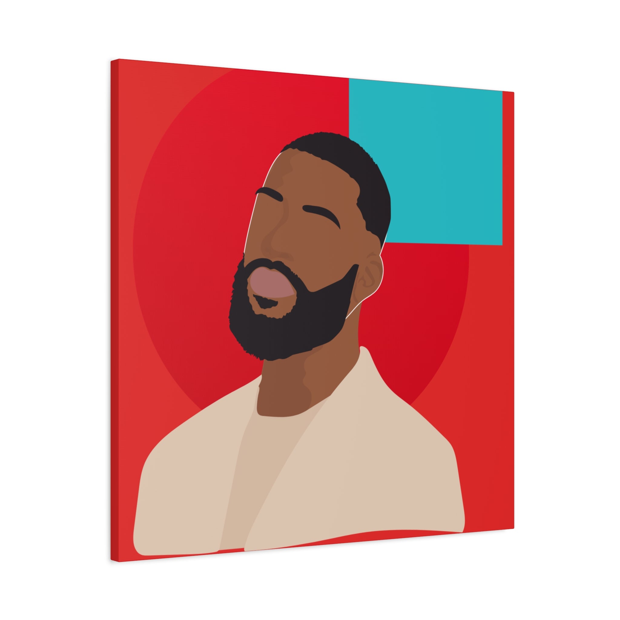 Male Modern Red & Teal — Canvas Art