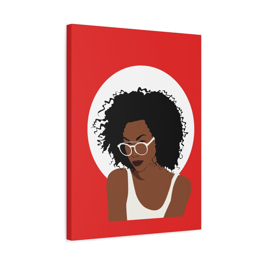 Afro Woman with Glasses — Canvas Art