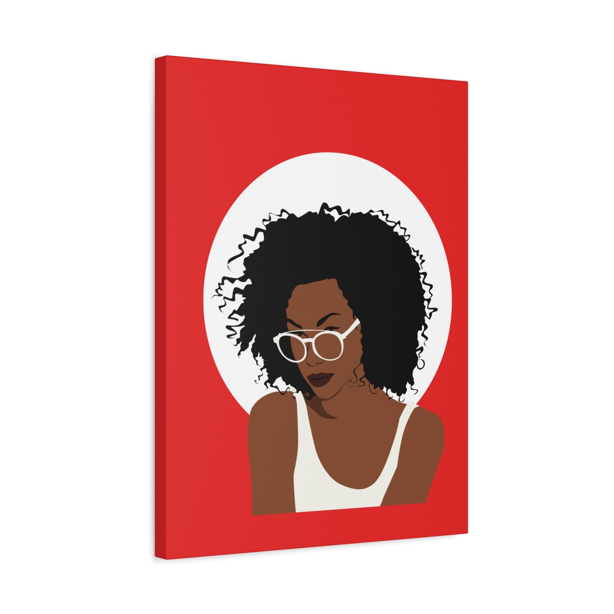 Afro Woman with Glasses — Canvas Art
