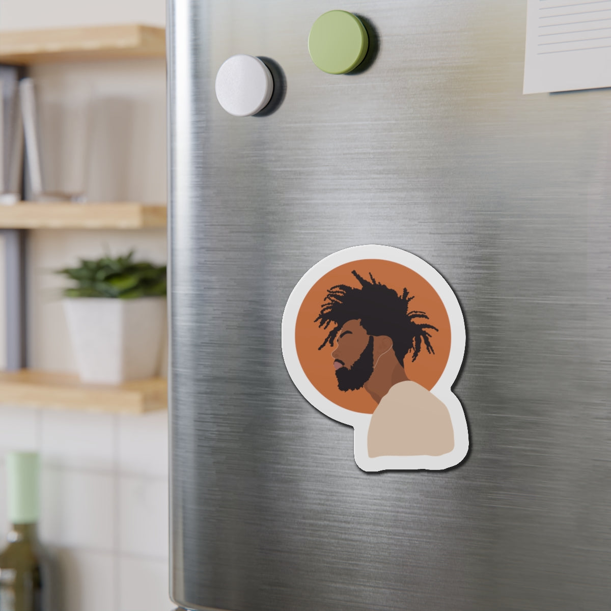 Afro Male Silhouette —  Magnet