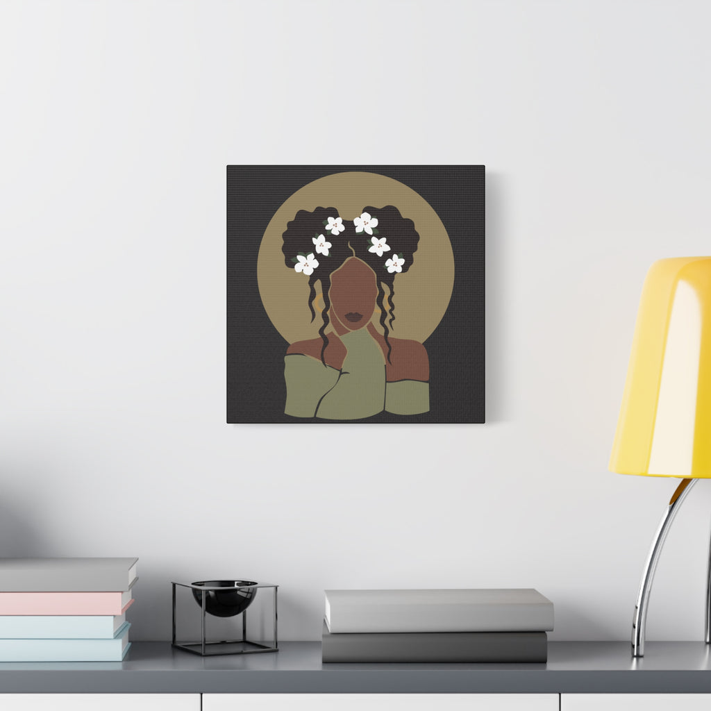 Floral Halo Woman – Canvas Art