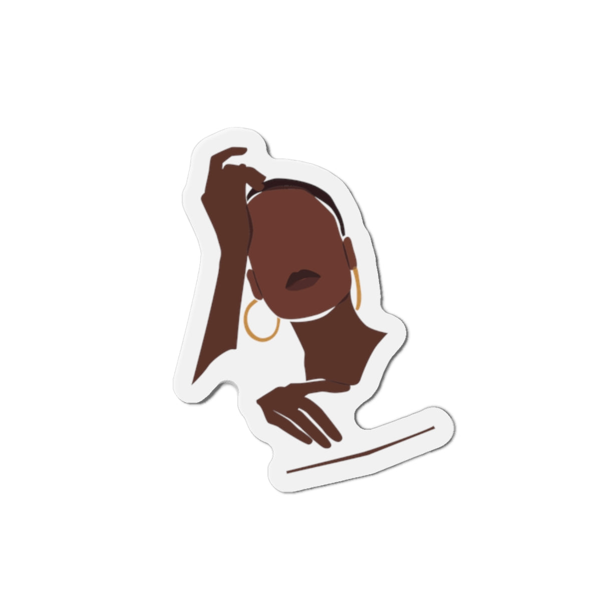 Woman Silhouette with Gold Hoop Earring — Magnet