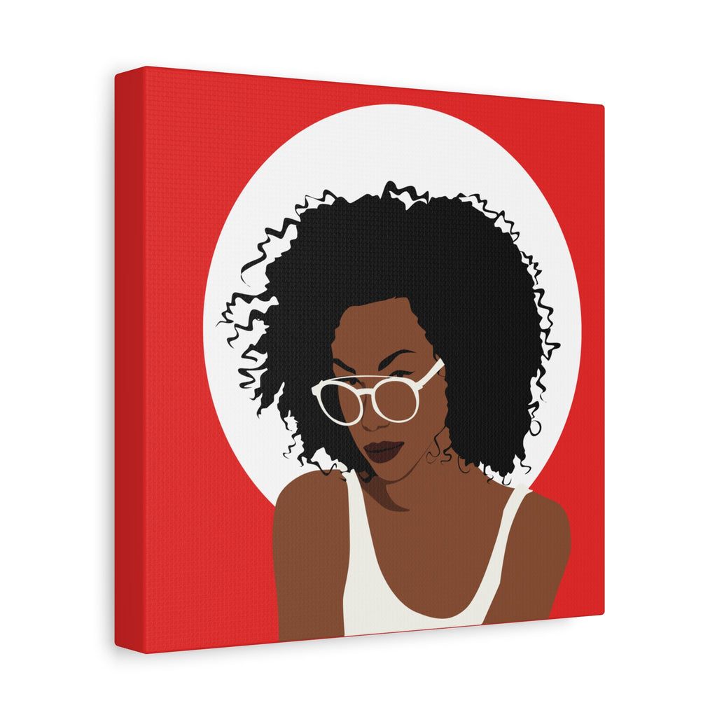 Afro Woman with Glasses — Canvas Art