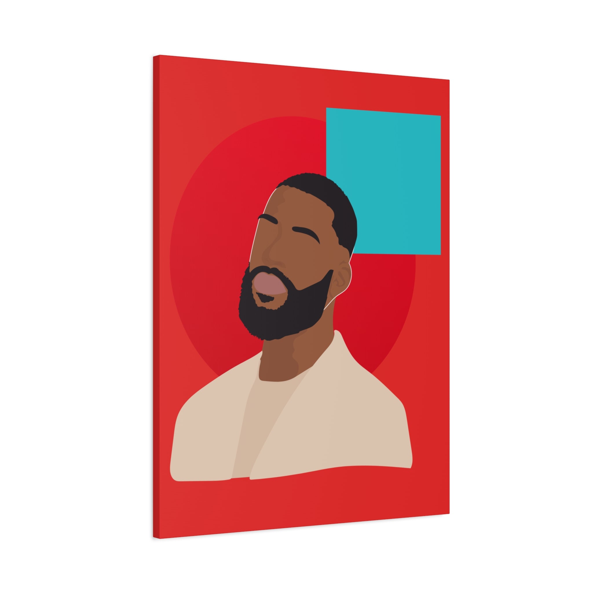 Male Modern Red & Teal — Canvas Art