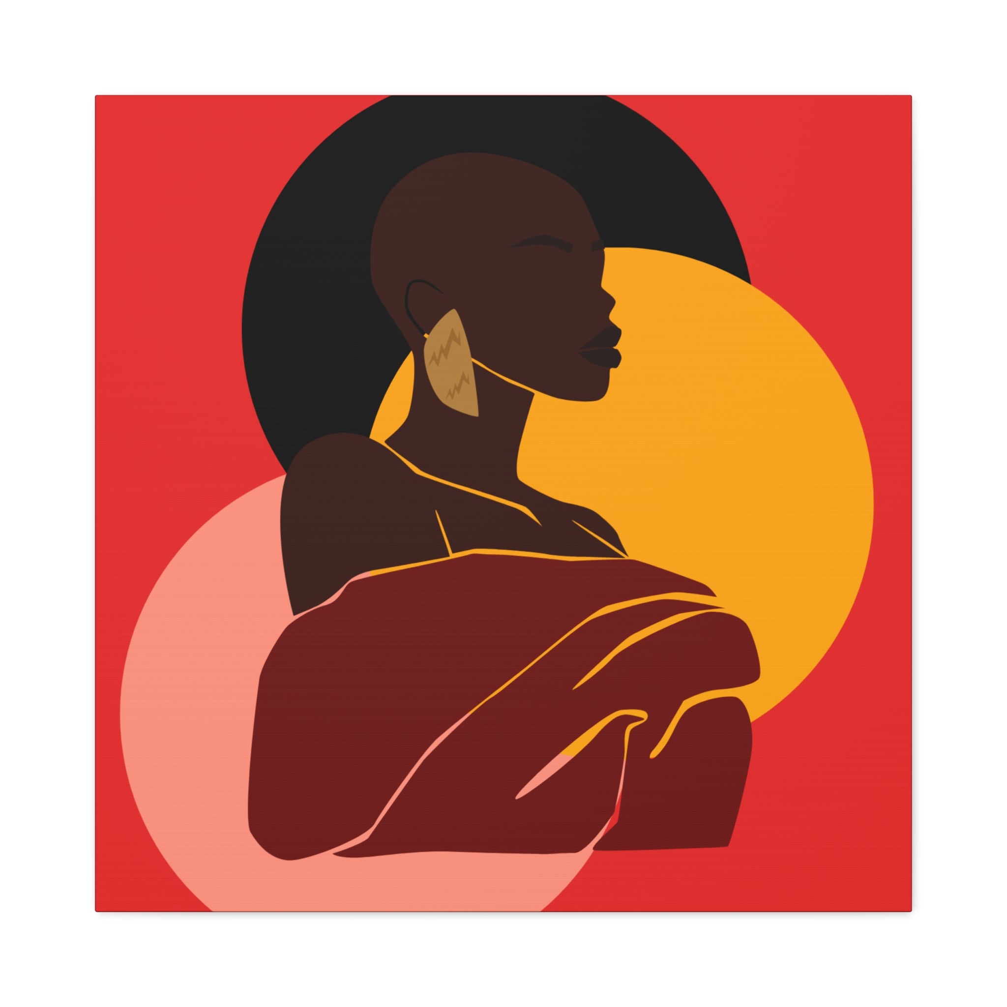 Bold Woman with Circles  –Canvas Art