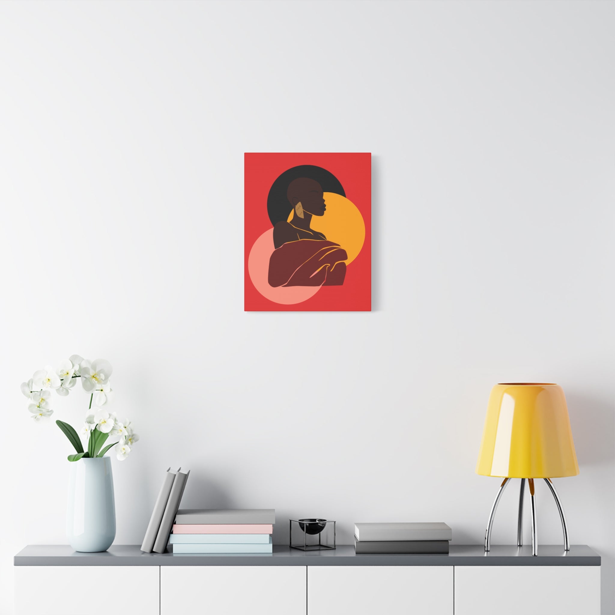 Bold Woman with Circles  –Canvas Art